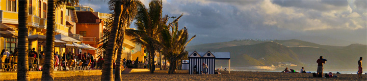 Playa Canteras beach panorama in Las Palmas de Gran Canaria