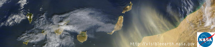 Gran Canaria Calima weather effect by nasa satellite