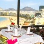 Dining Room and views from Reina Isabel Hotel Las Palmas